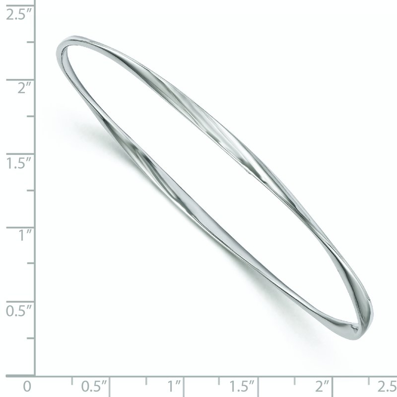 Sterling Silver RH-plated Polished Twisted Bangle