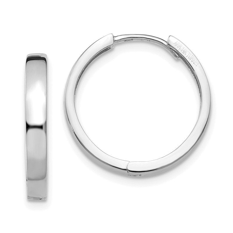 14k White Gold Hinged Earrings