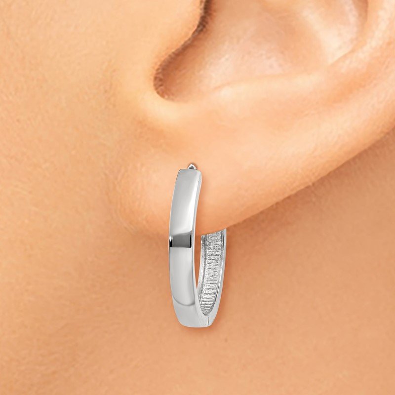 14k White Gold Hinged Earrings