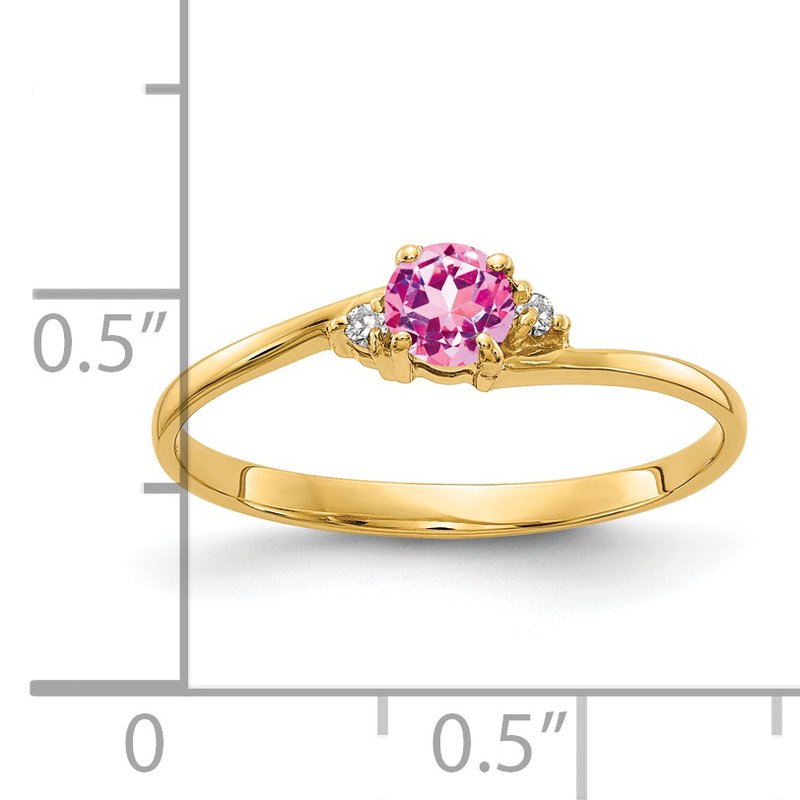 14k 4mm Pink Sapphire AAA Diamond ring