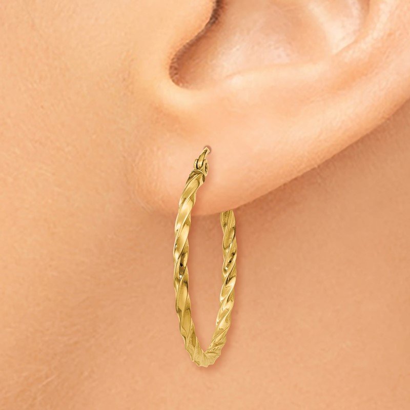 14k Twist Polished Hoop Earring