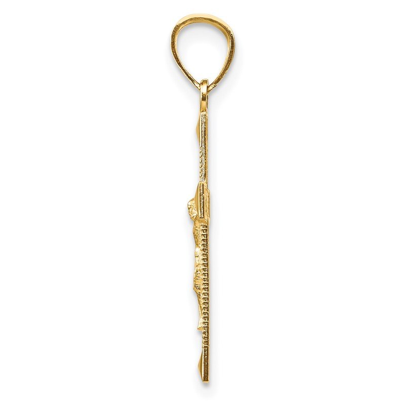 14k Diamond-cut Crucifix Pendant