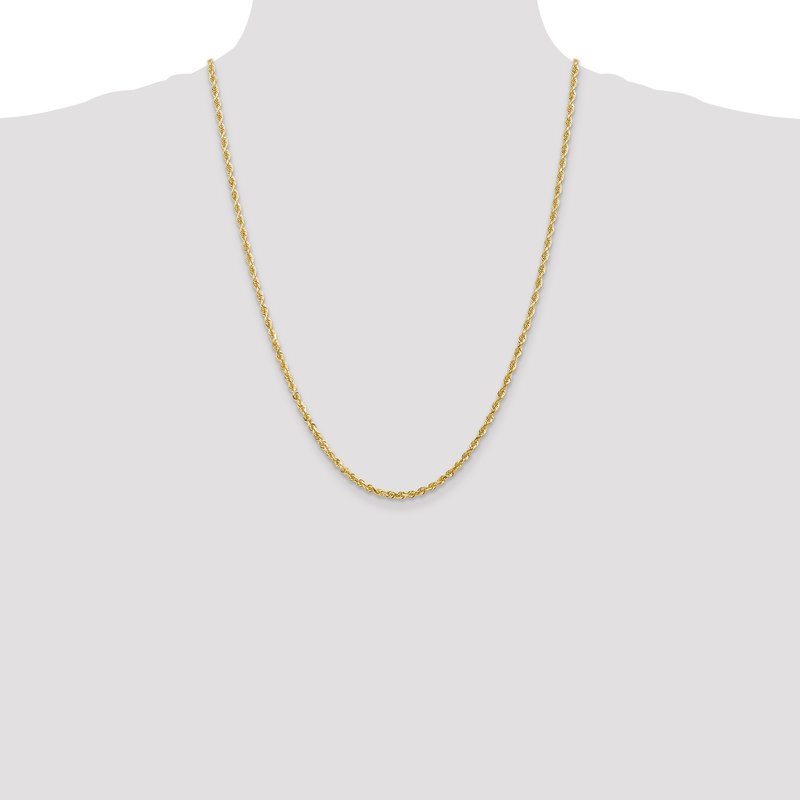 14K 26 Inch 3mm Diamond-cut Quadruple Rope Lobster Clasp Chain