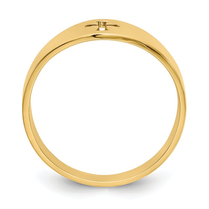 14k Polished Cut-out Cross Ring