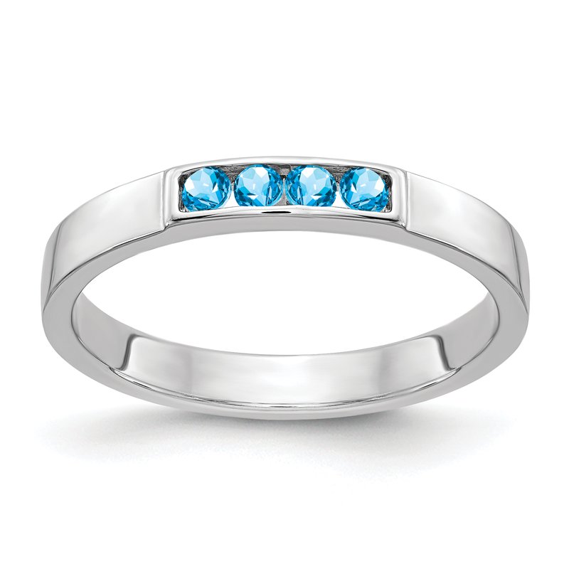 14k White Gold 4-stone Amethyst Band