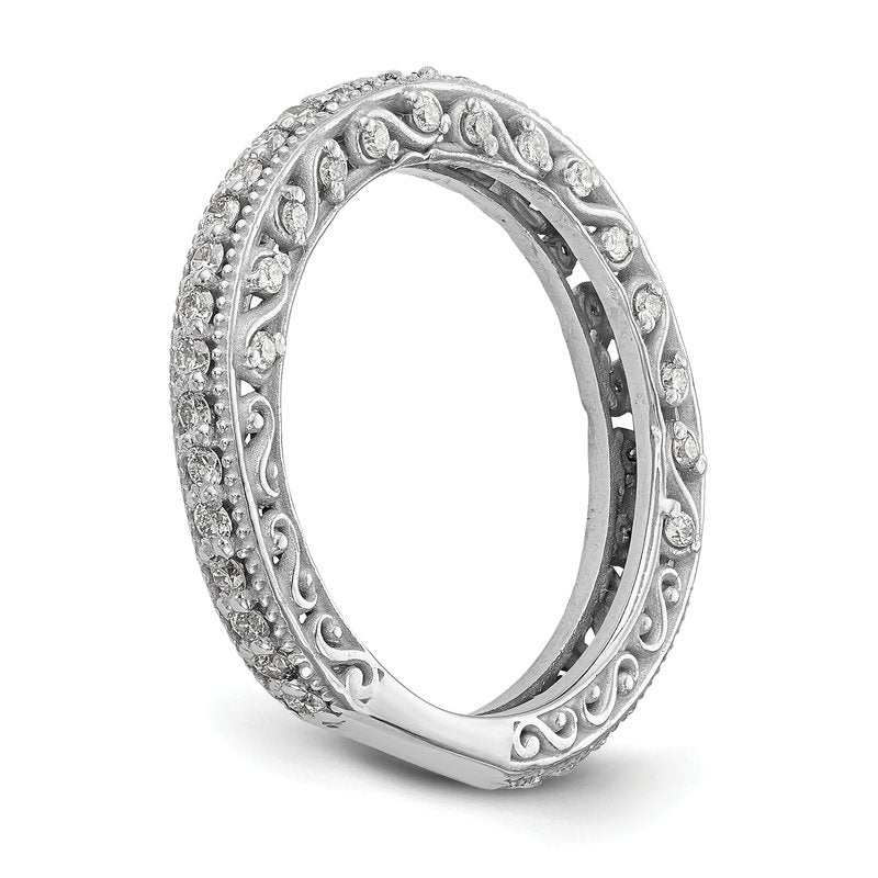 14K White Gold 1/2 carat Lab Grown Diamond VS/SI  D E F  Wedding Band