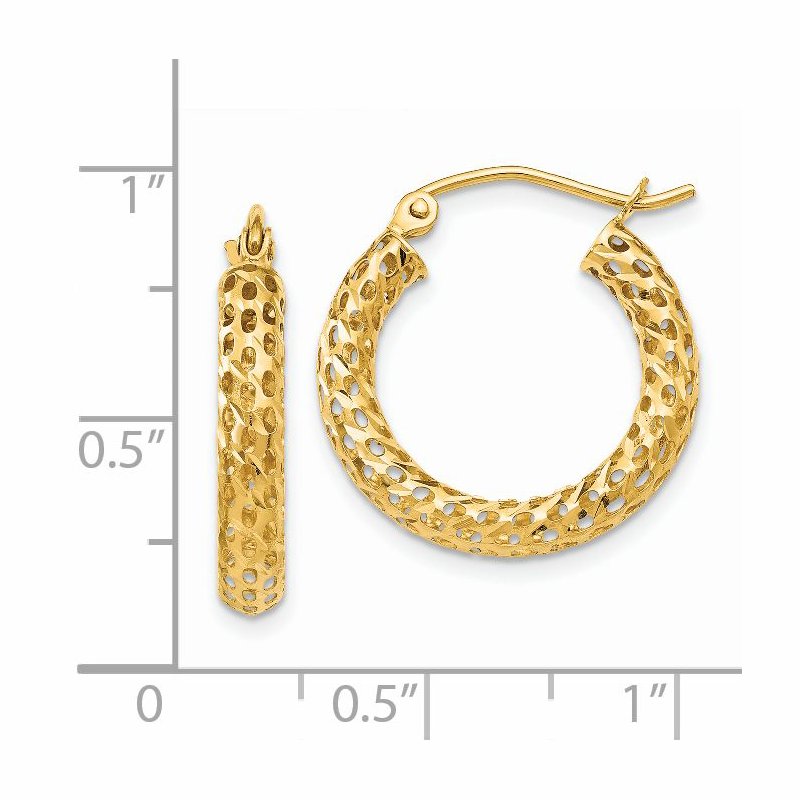 14k Mesh Hoop Earrings