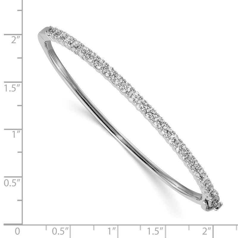 14k White Gold A Diamond Hinged Bangle