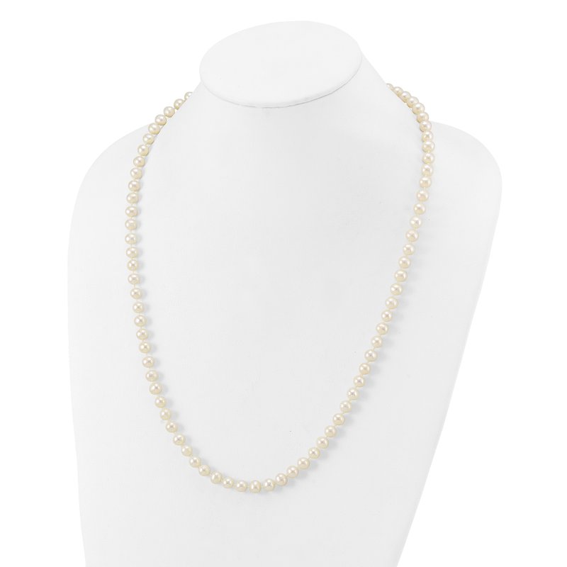 14k 6-7mm White Near-Round Freshwater Cultured Pearl 16 inch Necklace