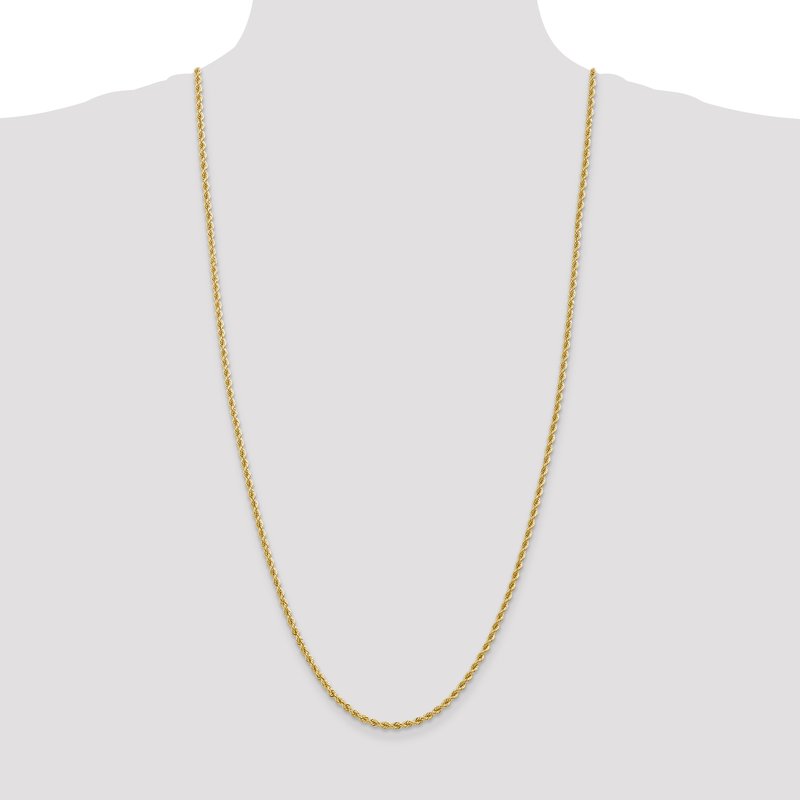 14K 2.75mm Solid Regular Rope Chain