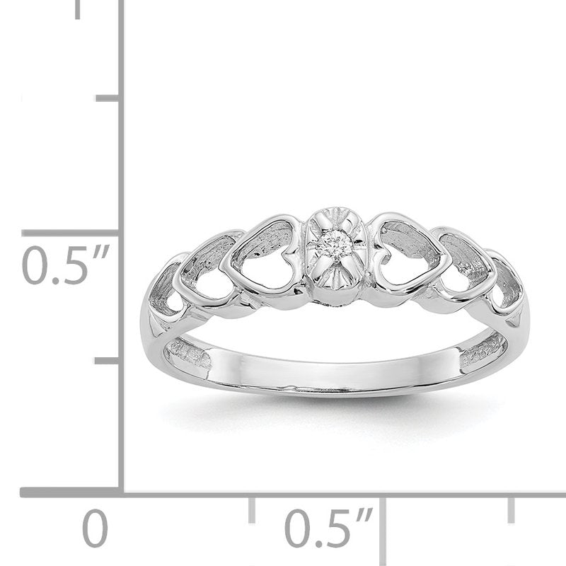 14k White Gold AAA Diamond heart ring