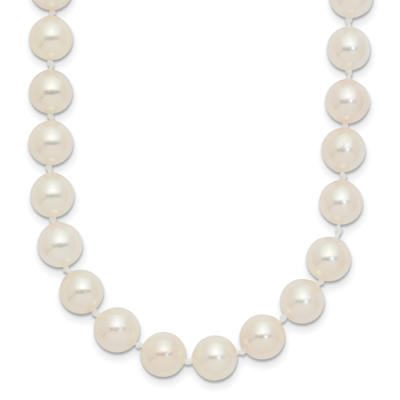 14k 7-8mm White Round Akoya Saltwater Cultured Pearl 16 inch Necklace