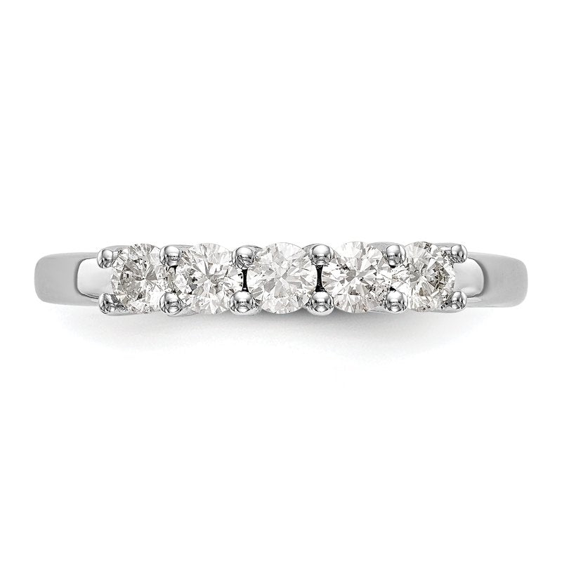 14K White Gold 1/2 carat Lab Grown Diamond VS/SI  D E F  5 Stone Ring