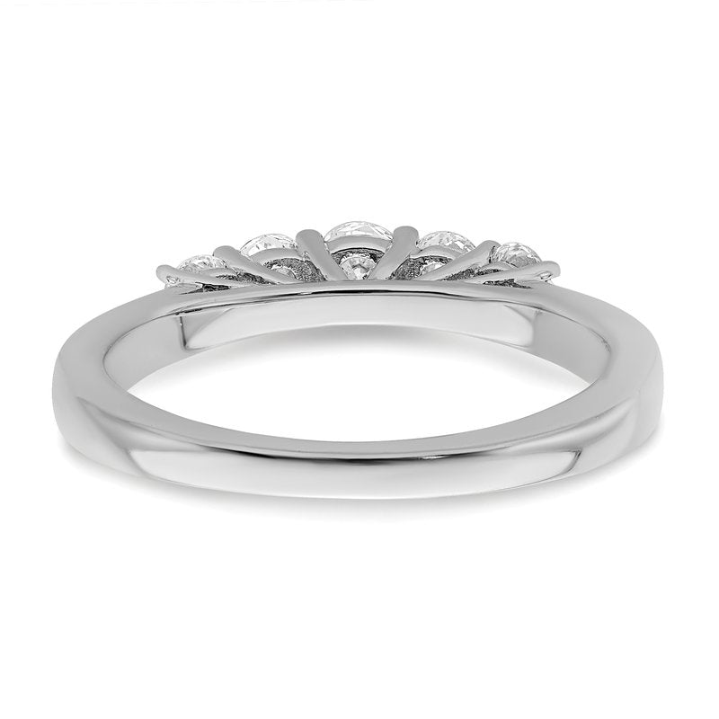 14K White Gold 3/4 carat Lab Grown Diamond VS/SI  D E F  5 Stone Ring