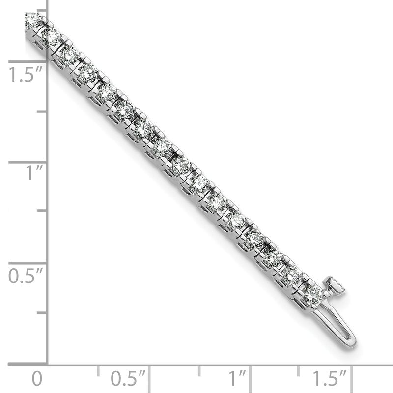 14k White Gold Complete 2.86 carat Round A Diamond 4-prong 7 inch Tennis Bracelet