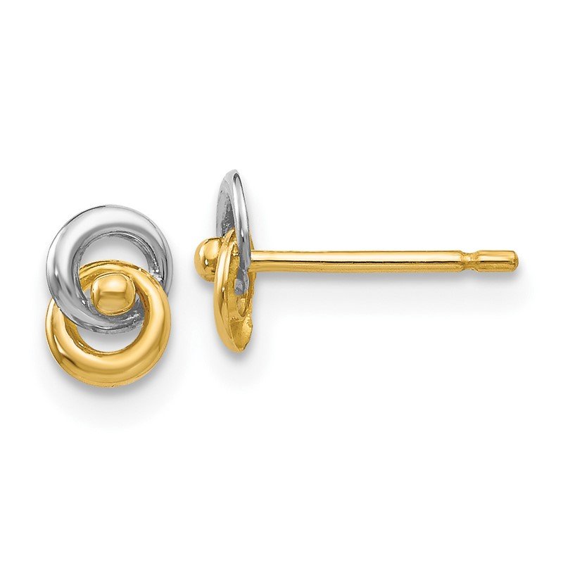 14k &amp; Rhodium Love Knot Ear
