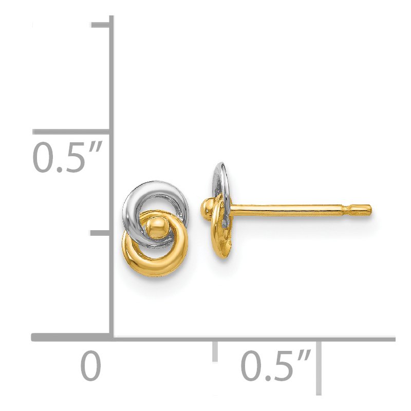 14k &amp; Rhodium Love Knot Ear