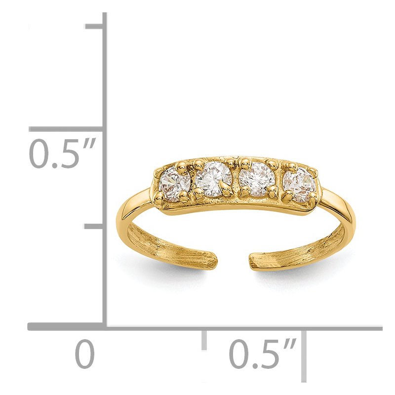 14k CZ Toe Ring