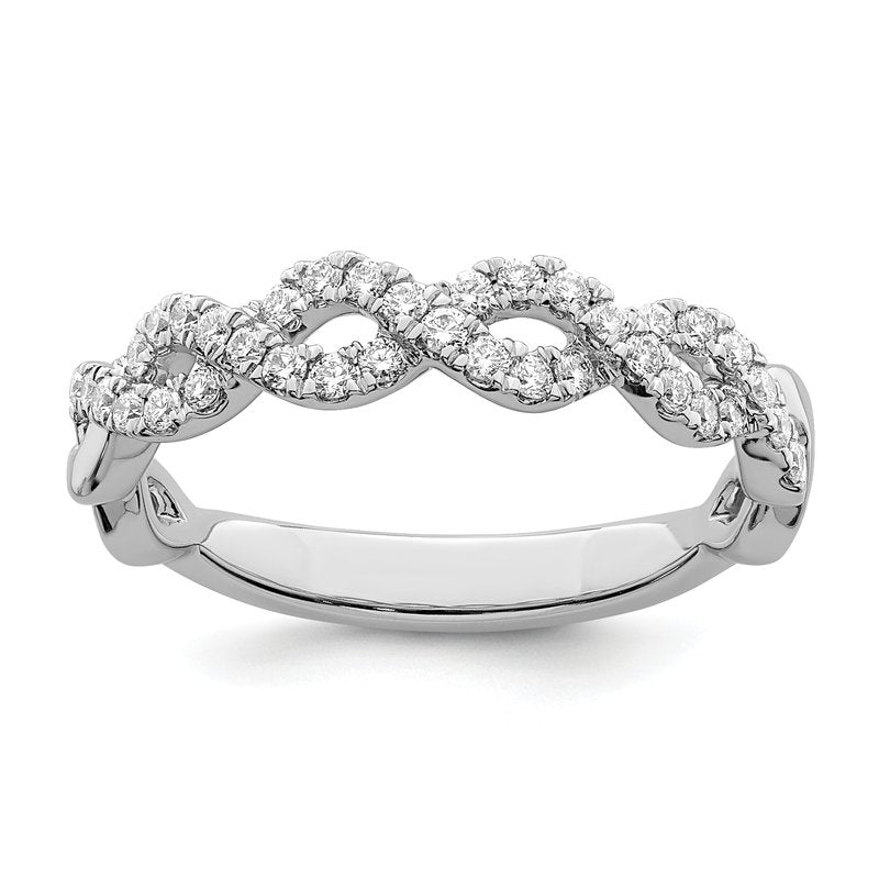 14K White Gold 1/3 carat Lab Grown Diamond VS+ F+ Intertwined Complete Band