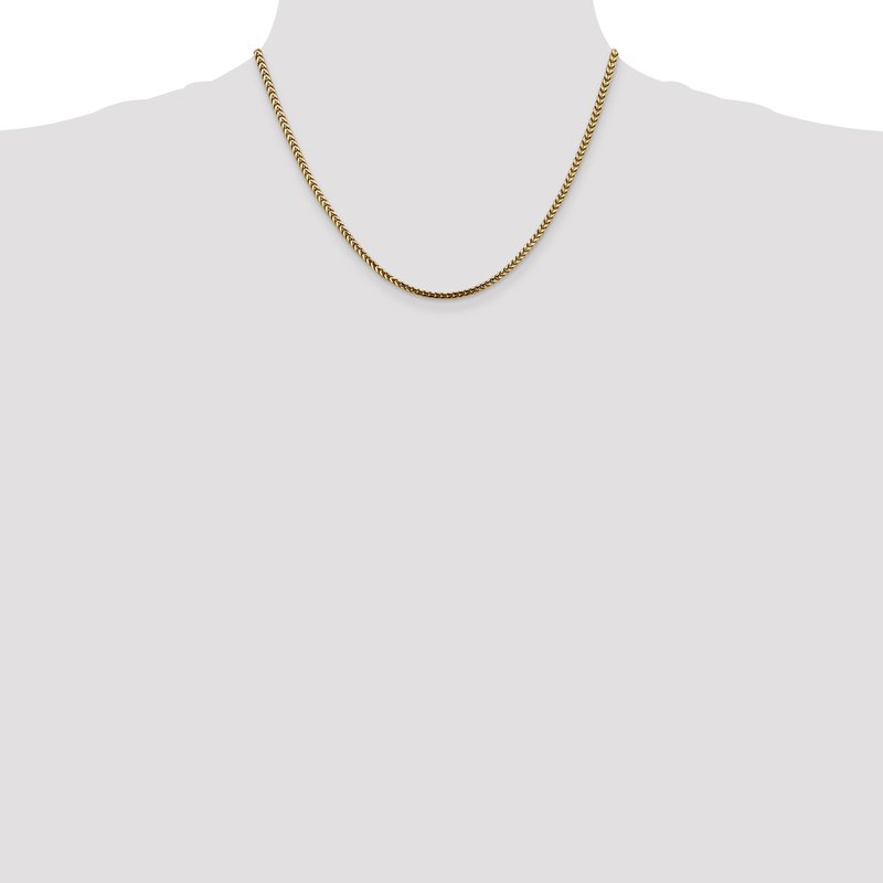 14K 16 inch 2.5mm Franco with Lobster Clasp Chain