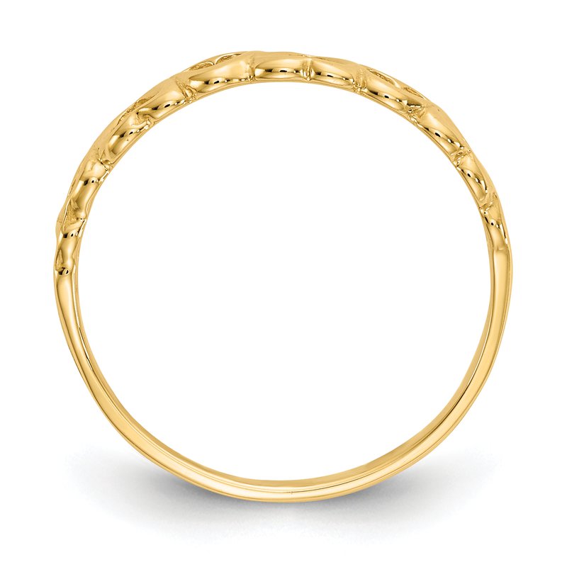 14k Polished Hearts Ring