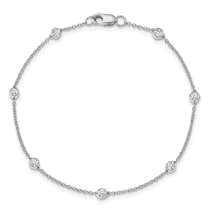 14K Rose Gold 3/8 carat Lab Grown Diamond VS+ F+ Complete 7 Station 7 in Bracelet