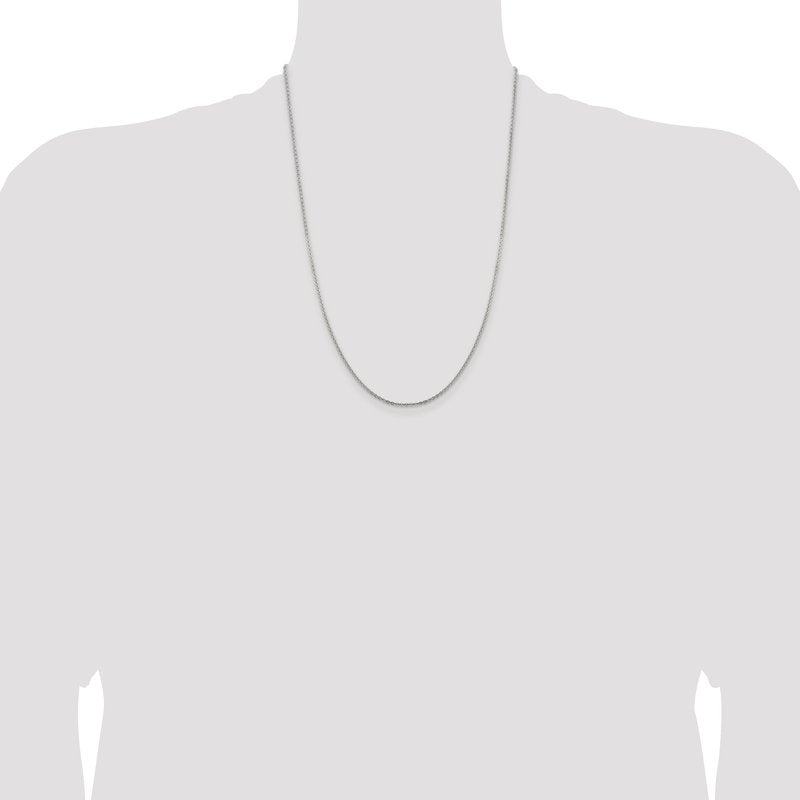 14K White Gold 1.95mm Flat Cable Chain