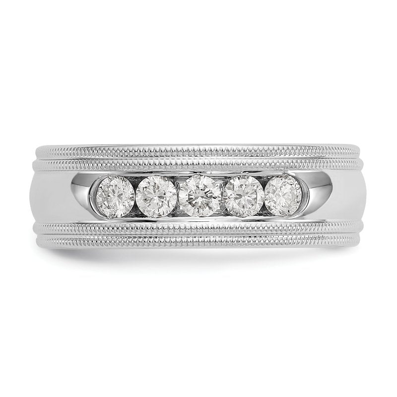 14K White Gold 1/2 carat Lab Grown Diamond VS+ F+ Size 10.5 Complete Double Miligrain Band