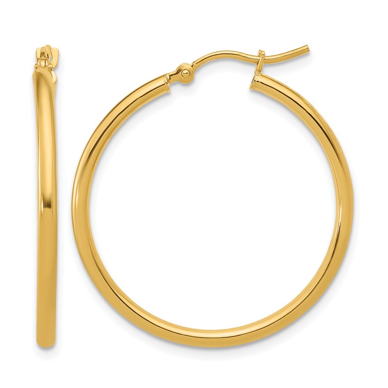 10K Polished Hinged Hoop Earrings