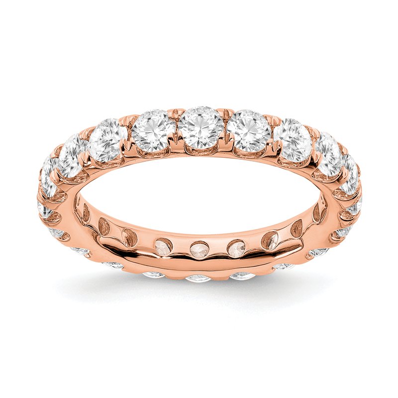 14K Rose Gold 1/2 carat Lab Grown Diamond VS+ F+ Size 4.5 Complete Eternity Band