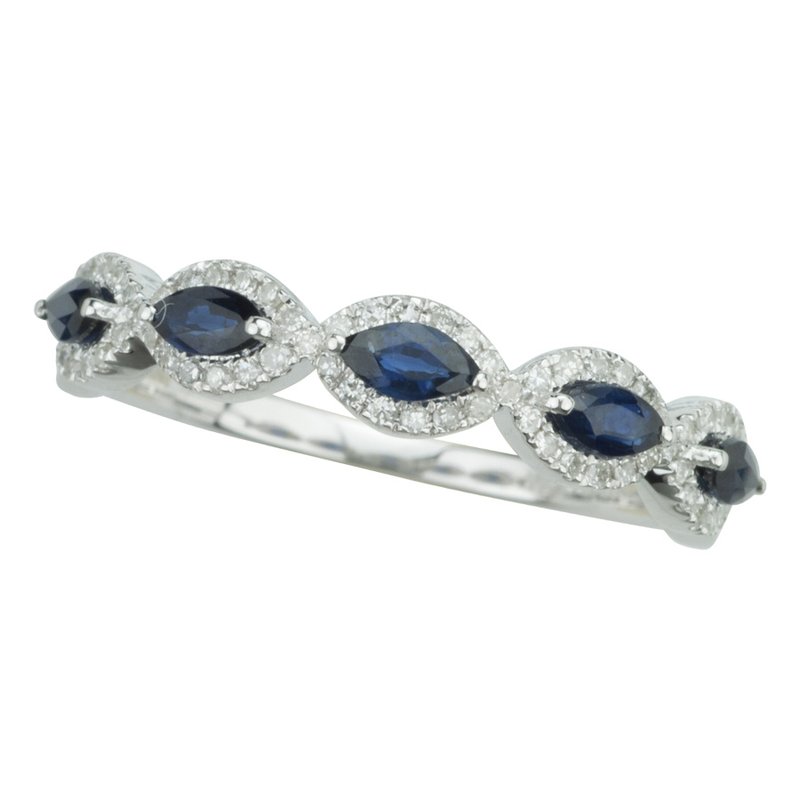 14K 0.17Ct Diamond Saphire Ring