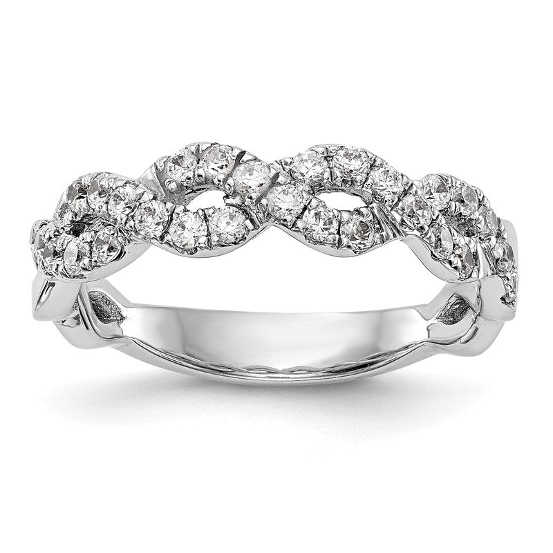 14K White Gold 1/3 carat Lab Grown Diamond VS+ F+ Intertwined Complete Band
