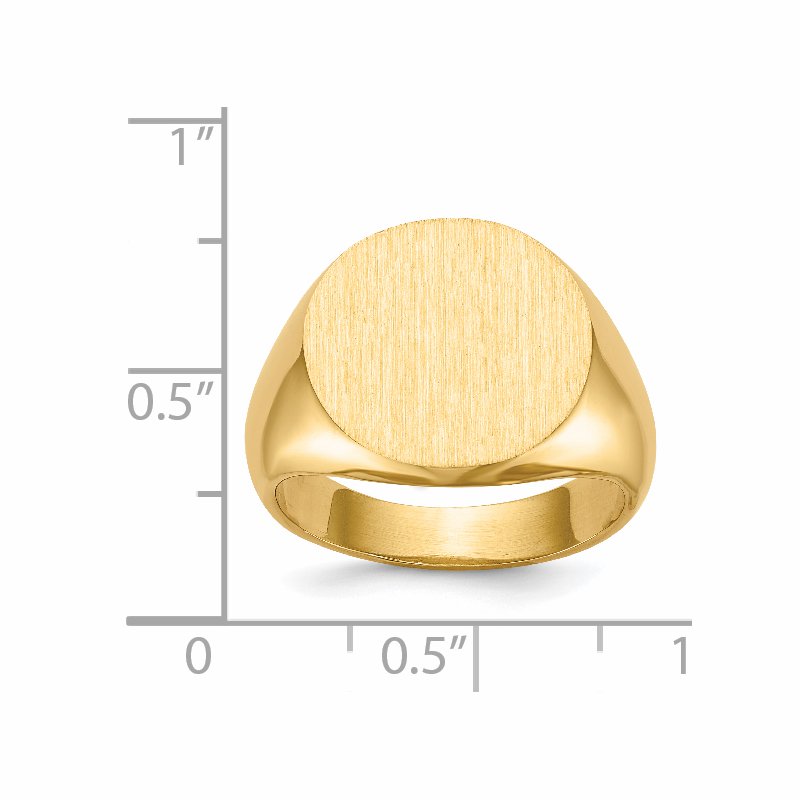 14k 15.5x15.0mm Open Back Signet Ring