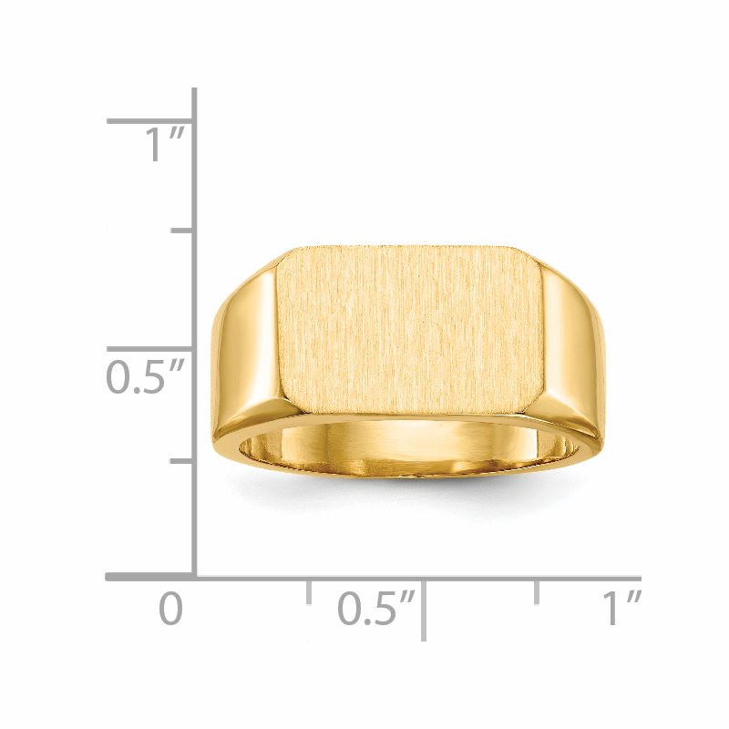 14k 15.0x10.0mm Closed Back Mens Signet Ring