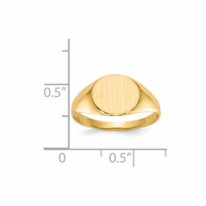 14k 9.5x8.5mm Open Back Signet Ring