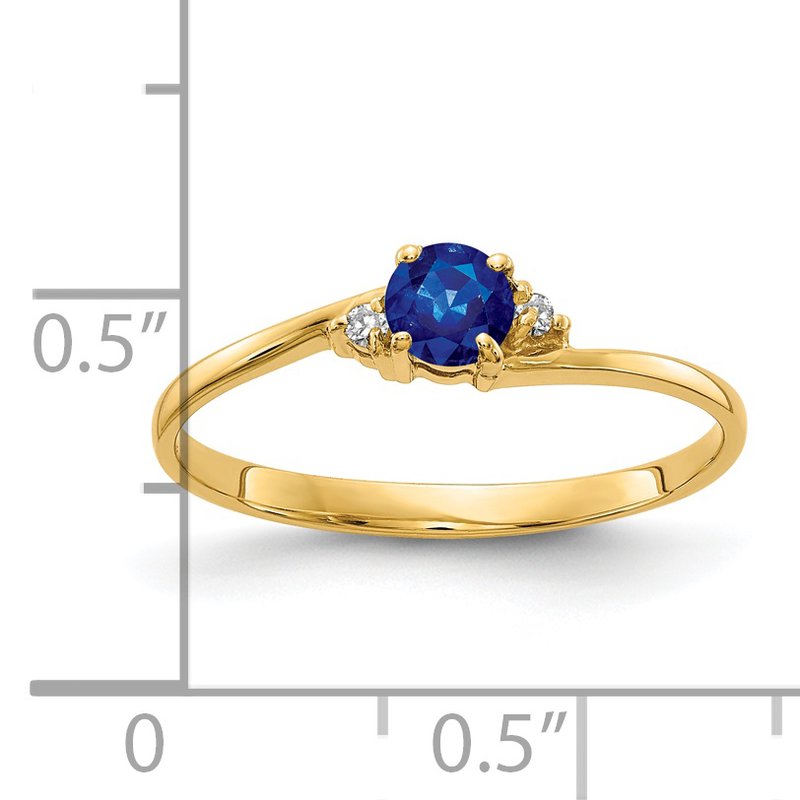 14k 4mm Sapphire AA Diamond ring
