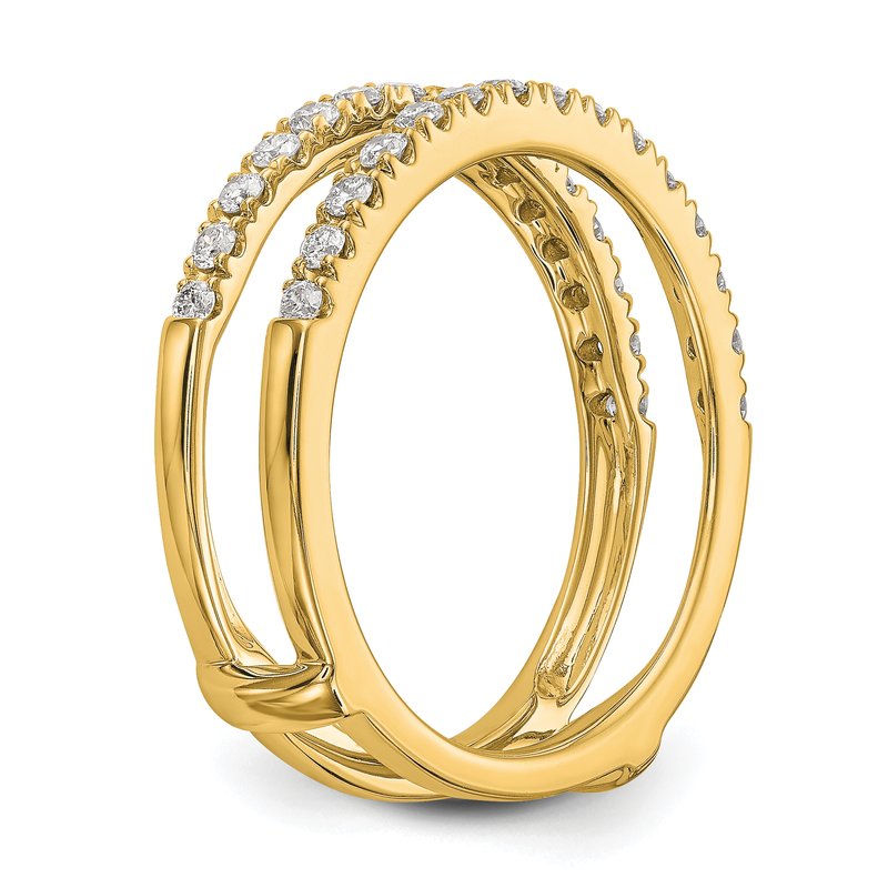 14K White Gold 1/2 carat Lab Grown Diamond VS+ F+ Complete Ring Guard