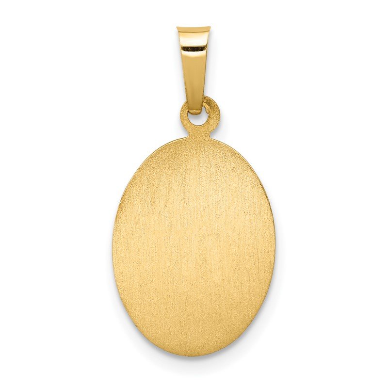 14k Polished and Satin Hollow St. Anthony Medal Small Oval Pendant
