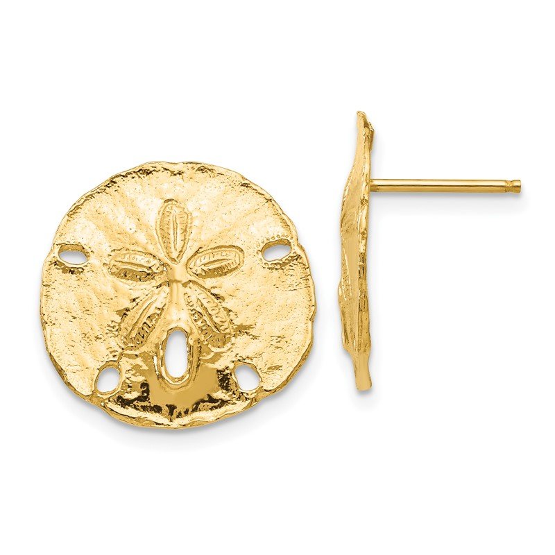 14k Large Sanddollar Post Earrings