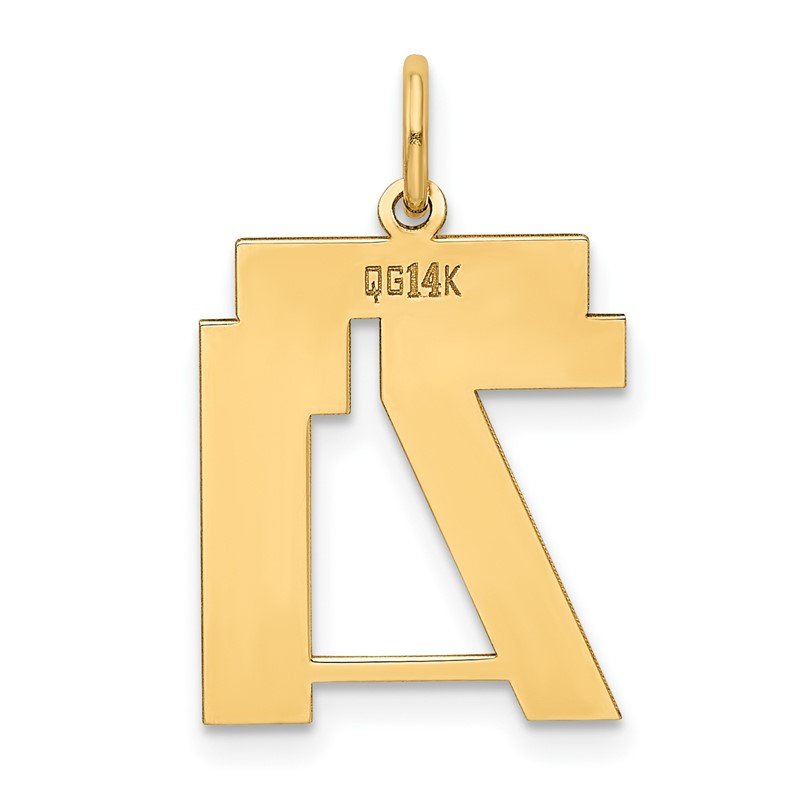 14k Medium Polished Number 71 Charm