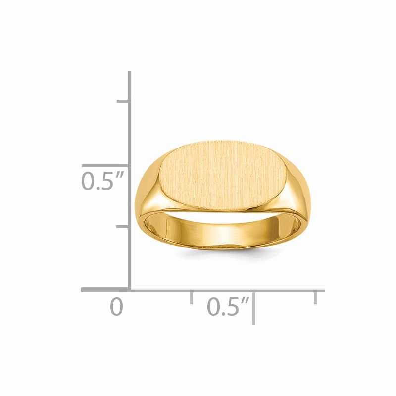 14k 13.5x7.0mm Closed Back Signet Ring