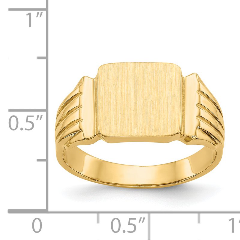 14k 10.5x10.5mm Open Back Mens Signet Ring