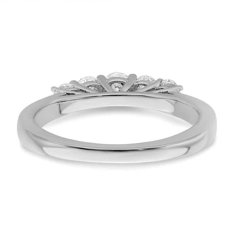 14K White Gold 3/4 carat Lab Grown Diamond VS/SI  D E F  5 Stone Ring