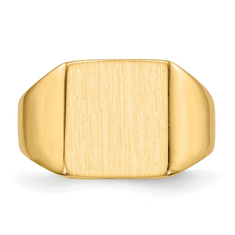 14k 11.0x11.5mm Closed Back Signet Ring