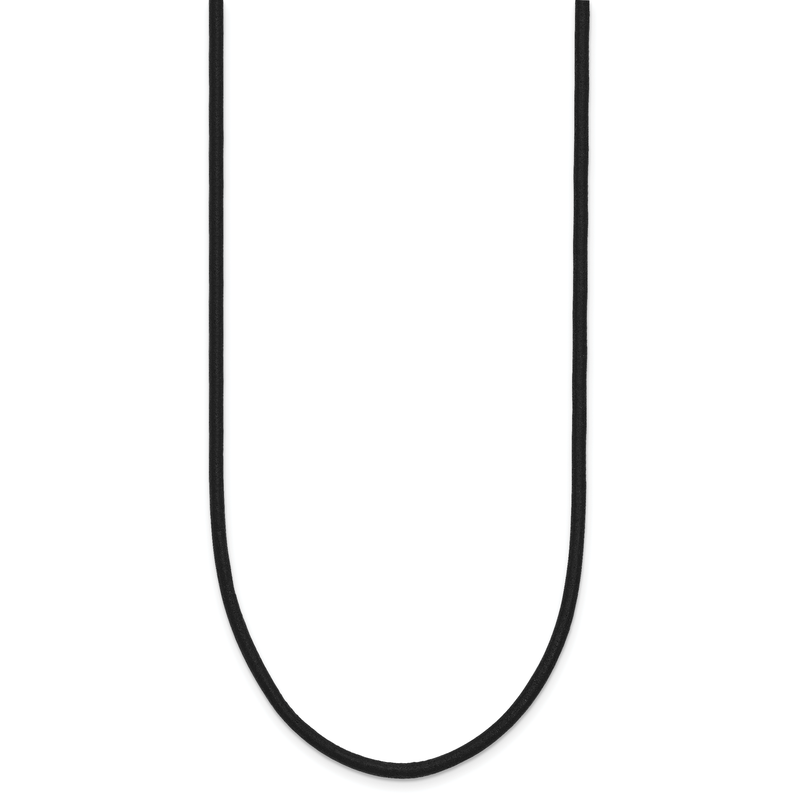 14k Yellow Clasp 2mm 16 inch Black Leather Cord Necklace