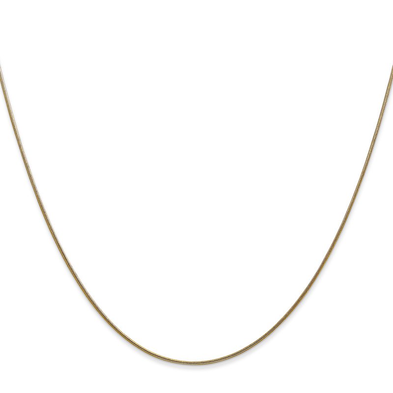 14K 10 inch .8mm Round Snake with Lobster Clasp Anklet