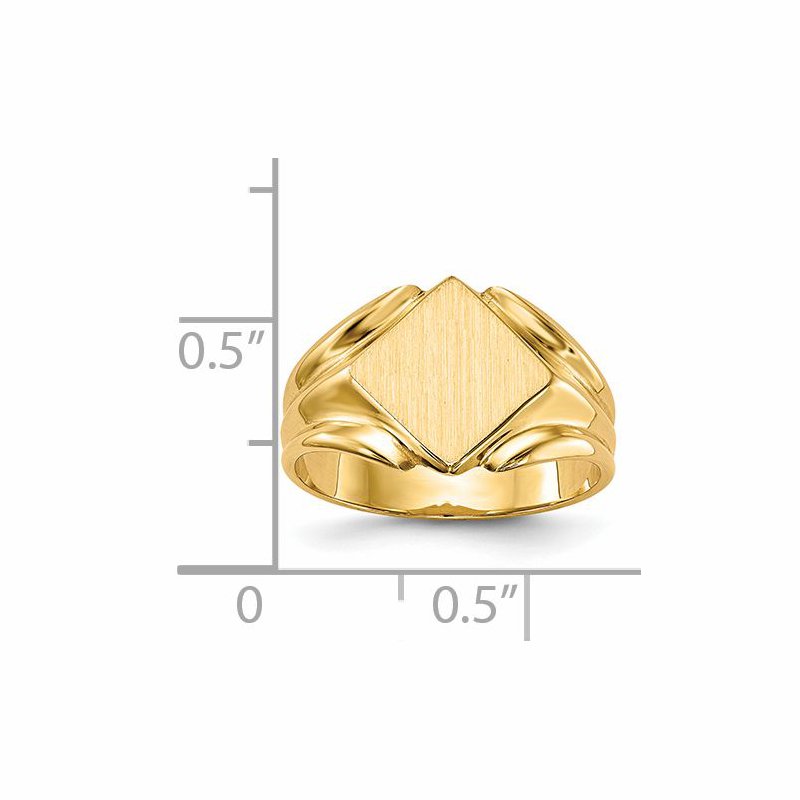 14k 11.5x11.5mm Closed Back Signet Ring