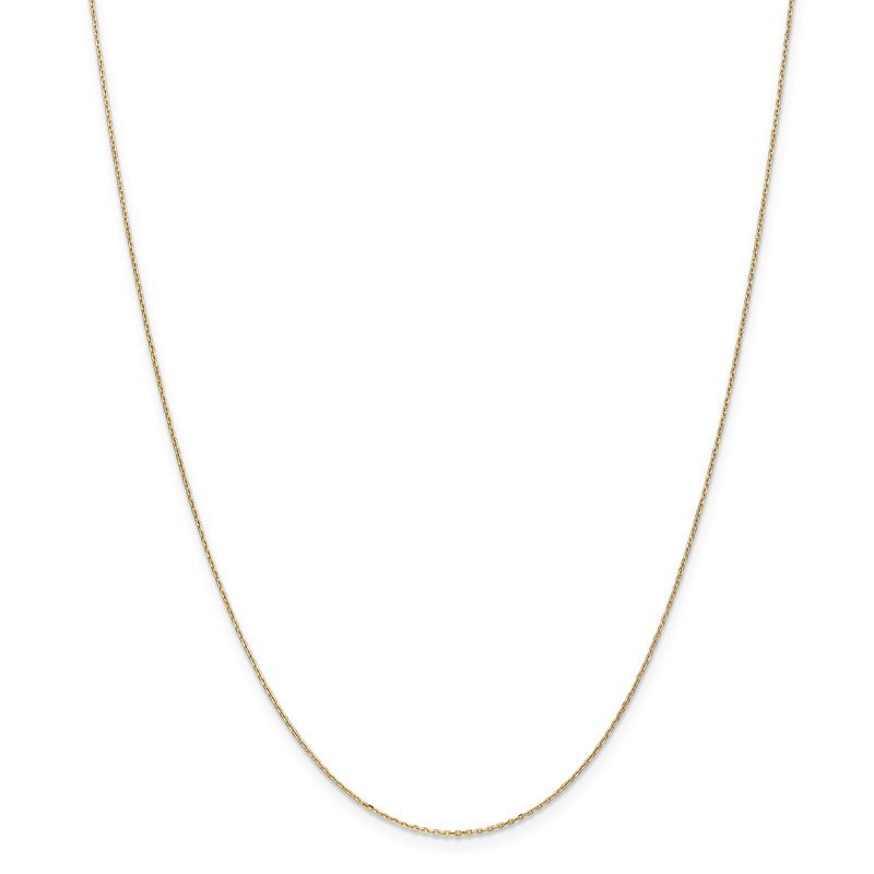14K 14 inch .8mm Diamond-cut Cable with Spring Ring Clasp Chain
