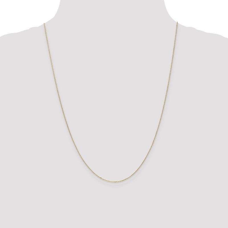 14K 14 inch .8mm Diamond-cut Cable with Spring Ring Clasp Chain