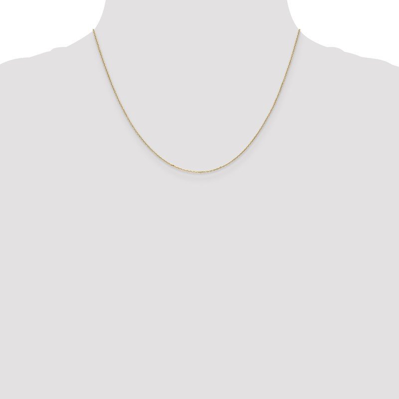 14K 14 inch .8mm Diamond-cut Cable with Spring Ring Clasp Chain